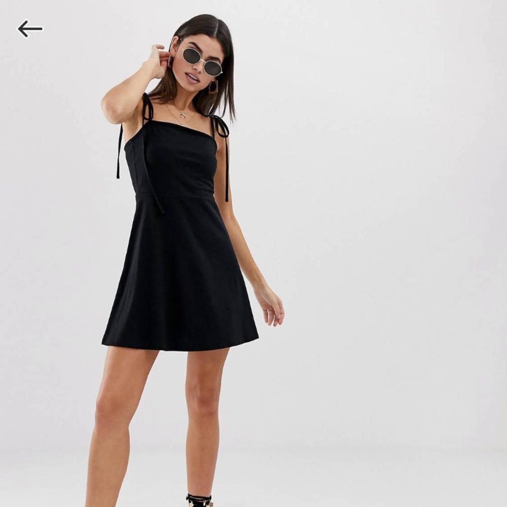 ASOS Square Neck Mini Dress in Black